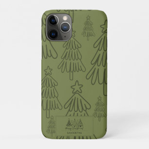 Classic Vintage Holiday Pattern-Christmas Tree (1) iPhone 11 Pro Case