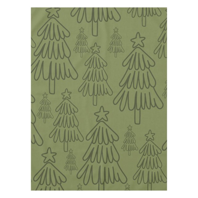 Classic Vintage Holiday Pattern-Christmas Tree (1) Tablecloth (Front)