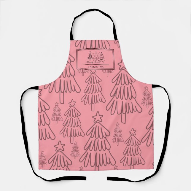 Classic Vintage Holiday Pattern-Christmas Tree (3) Apron (Front)