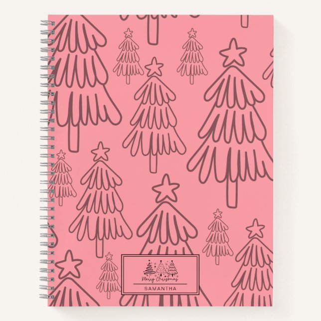 Classic Vintage Holiday Pattern-Christmas Tree (3) Notebook (Front)