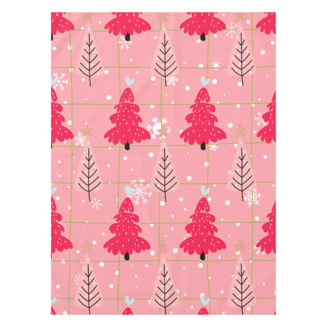 Classic Vintage Holiday Pattern-Christmas Tree (3) Tablecloth (Front)