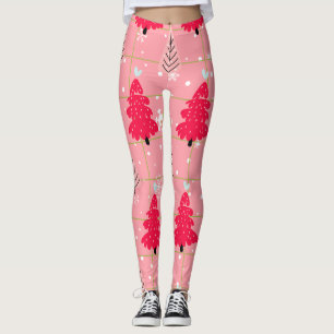 Classic Vintage Holiday Pattern-Christmas Tree (4) Leggings