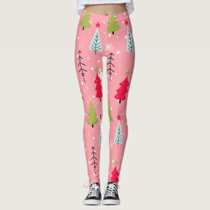 Classic Vintage Holiday Pattern-Christmas Tree (5) Leggings