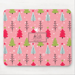 Classic Vintage Holiday Pattern-Christmas Tree (5) Mouse Pad
