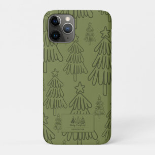 Classic Vintage Holiday Pattern-Christmas Tree iPhone 11 Pro Case