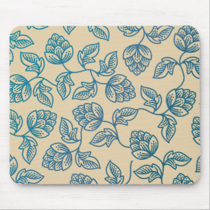 Classic Vintage Hop Leaves Pattern Mouse Pad