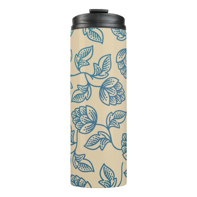 Classic Vintage Hop Leaves Pattern Thermal Tumbler (Front)