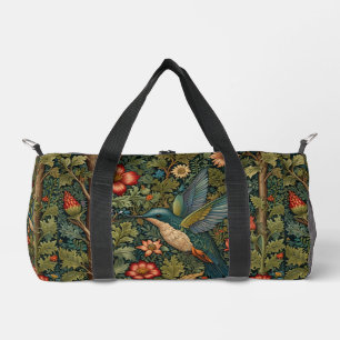 Classic vintage hummingbird art bohemian chic duffle bag