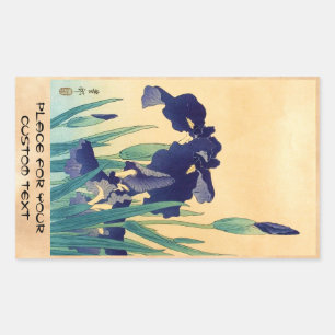Classic vintage japanese ukiyo-e violet irises art sticker