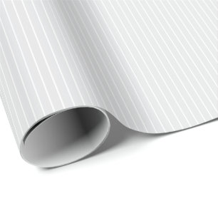 Classic Vintage Light Grey and White Stripes Wrapping Paper