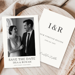 Classic Vintage Minimalist Photo Wedding Save The Date