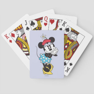Classic Vintage Minnie Mouse Retro Flower Hat Playing Cards