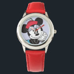 Classic Vintage Minnie Mouse Retro Flower Hat Watch<br><div class="desc">Step into Disney nostalgia with this classic Minnie Mouse design! Featuring Minnie in her iconic polka-dot dress, stylish heels, and a charming flower hat, this artwork captures her sweet and playful personality in a vintage-inspired style. The retro aesthetic makes it perfect for Disney fans who love classic animation, timeless fashion,...</div>
