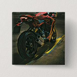 classic vintage motorcycle gift 2 inch square button