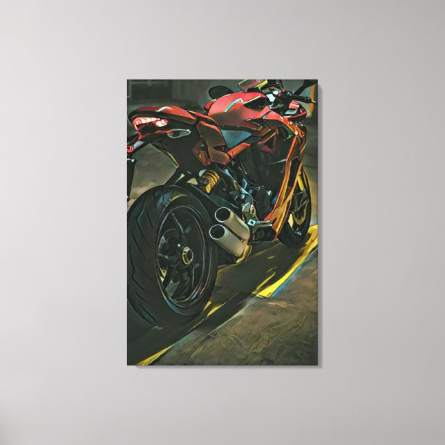 classic vintage motorcycle gift canvas print (Front)