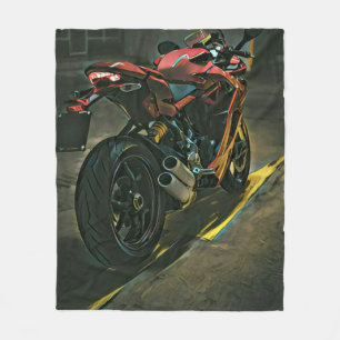 classic vintage motorcycle gift fleece blanket