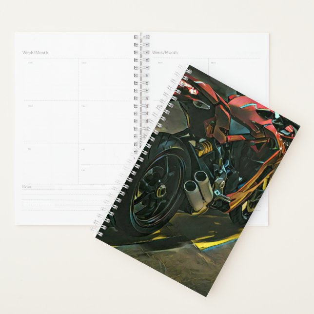 classic vintage motorcycle gift planner (Display)