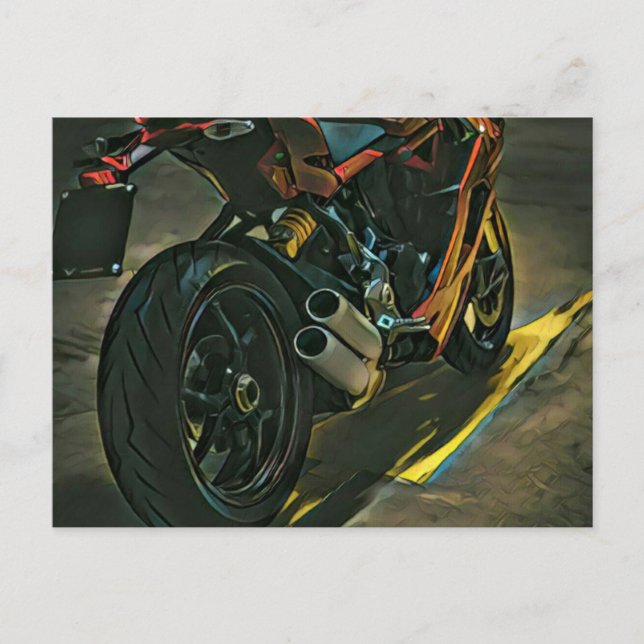 classic vintage motorcycle gift postcard (Front)