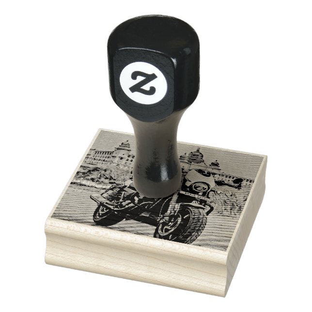 classic vintage motorcycle gift rubber stamp (Stamp)