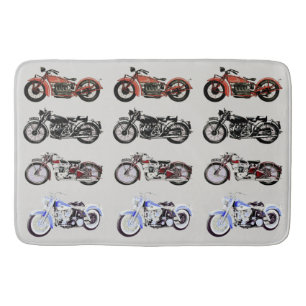CLASSIC VINTAGE MOTORCYCLES BATH MAT