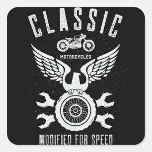 Classic Vintage Motorcycles Modified For Speed Square Sticker