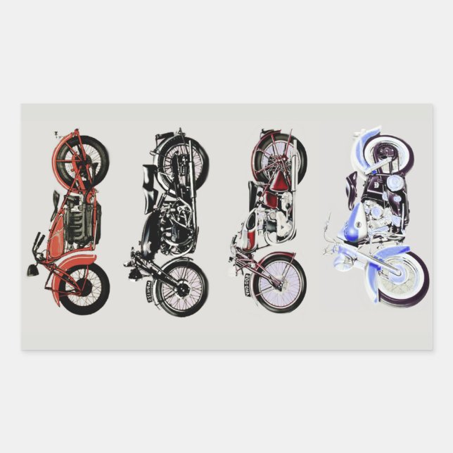 CLASSIC VINTAGE MOTORCYCLES Red Black Grey Sticker (Front)