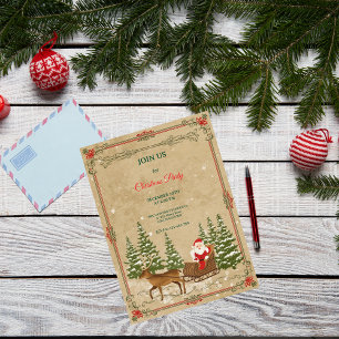 Classic Vintage Nostalgc Christmas Invitation