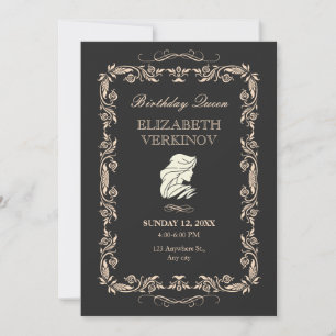 Classic vintage ornate queen  invitation