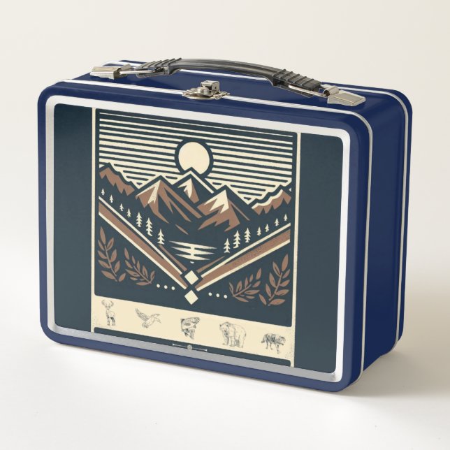 Classic/vintage outdoors/wilderness  metal lunch box (Front)