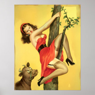 Classic Vintage Pin Up Girl Poster