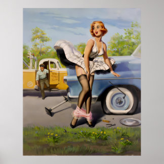 Classic Vintage Pin Up Girl Poster
