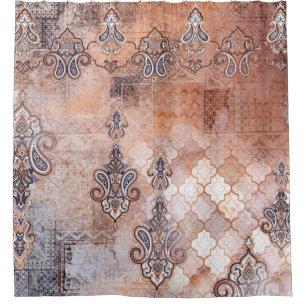 Classic vintage print with patchwork, paisley elem