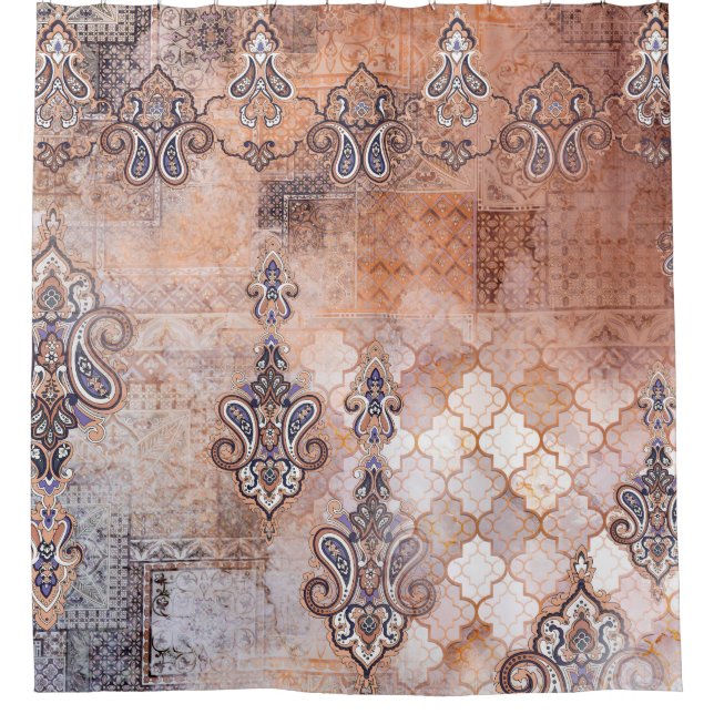 Classic vintage print with patchwork, paisley elem (Front)