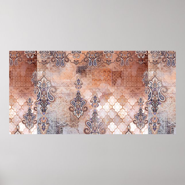 Classic vintage print with patchwork, paisley elem (Front)