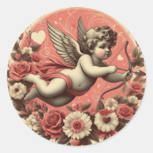 Classic/Vintage/Retro Cupid Valentine's day Classic Round Sticker