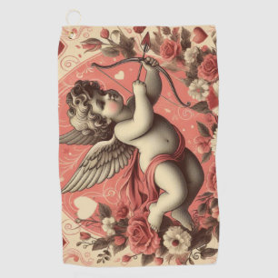 Classic/Vintage/Retro Cupid Valentine's day Golf Towel