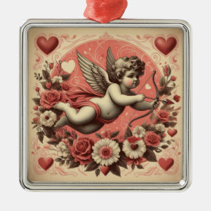 Classic/Vintage/Retro Cupid Valentine's day Metal Ornament