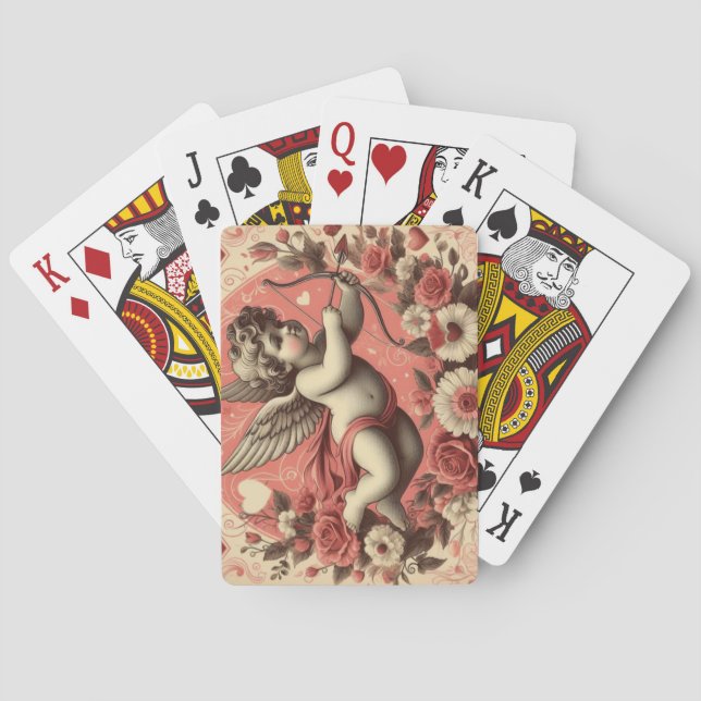 Classic/Vintage/Retro Cupid Valentine's day Playing Cards (Back)