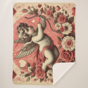 Classic/Vintage/Retro Cupid Valentine's day Sherpa Blanket