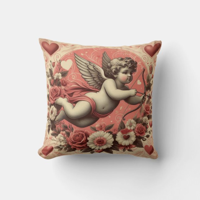Classic/Vintage/Retro Cupid Valentine's day Throw Pillow (Front)