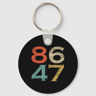 Classic Vintage Retro Style 8647 86 47 Anti Trump  Keychain
