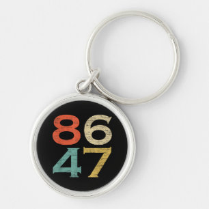 Classic Vintage Retro Style 8647 86 47 Anti Trump Keychain