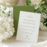 Classic Vintage Sage Green & Blue Wedding Invitation<br><div class="desc">This elegant wedding invitation features a soft sage green and blue striped design with timeless serif typography and delicate script accents. Ideal for garden weddings, outdoor ceremonies, or refined traditional events. The classic layout and muted colour palette offer a perfect blend of formality and charm. Fully customizable with your names,...</div>