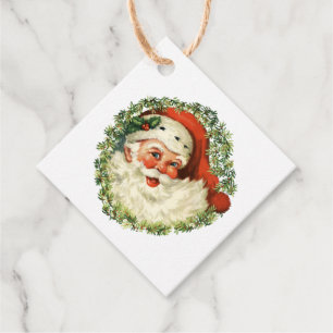 Classic Vintage Santa Retro Favour Tags