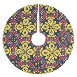 Classic Vintage: Seamless Flower Pattern Brushed Polyester Tree Skirt