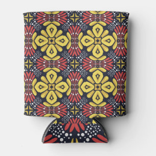 Classic Vintage: Seamless Flower Pattern Can Cooler