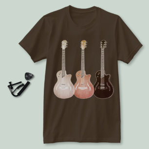 Classic Vintage Semi acoustic Guitars Rustic Music T-Shirt