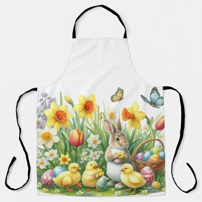 Classic/Vintage spring rabbit/chicken Apron (Front)