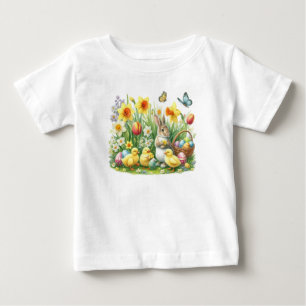 Classic/Vintage spring rabbit/chicken Baby T-Shirt