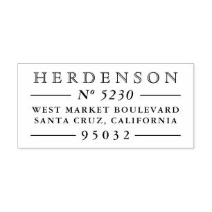 Classic Vintage Style Typography Return Address Rubber Stamp